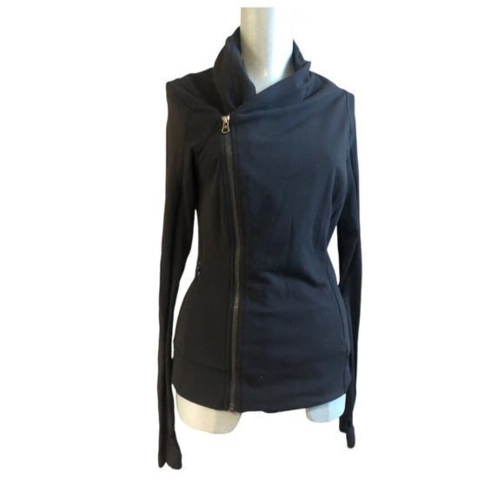 Lululemon Black Stretch Jacket Coat Zip Up Activewear Top Size 4